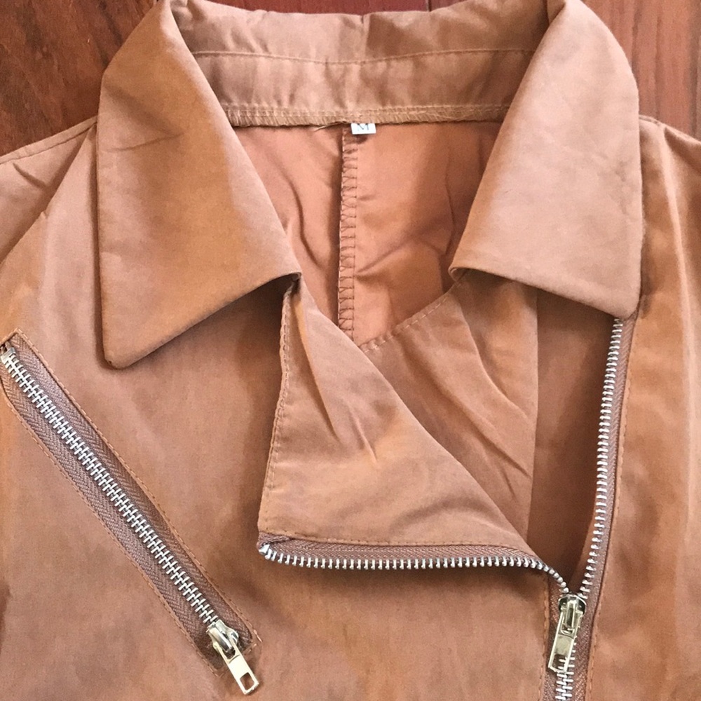 Women’s rivet zip up bomber jacket casual